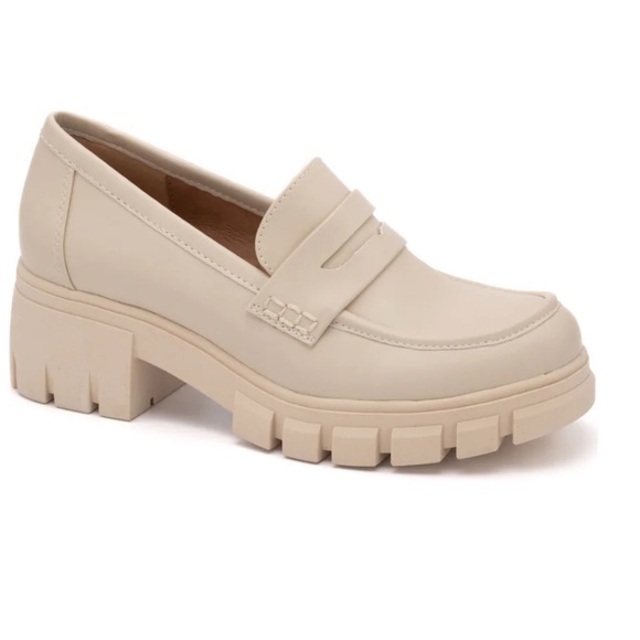 Corkys Shoes - Corkys Cream Chunky Loafers